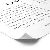 Minimalistic Black & White Leaf Wedding Vows Poster (Hoek)