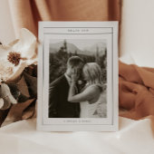 Minimalistic Black & White Wedding Photo Script Bedankkaart