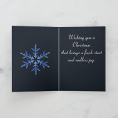 Minimalistic BLue Snowflake Hand Drawn Art Kaart (Binnen)