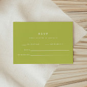 Minimalistic Bright Lime Green Wedding RSVP Kaartje