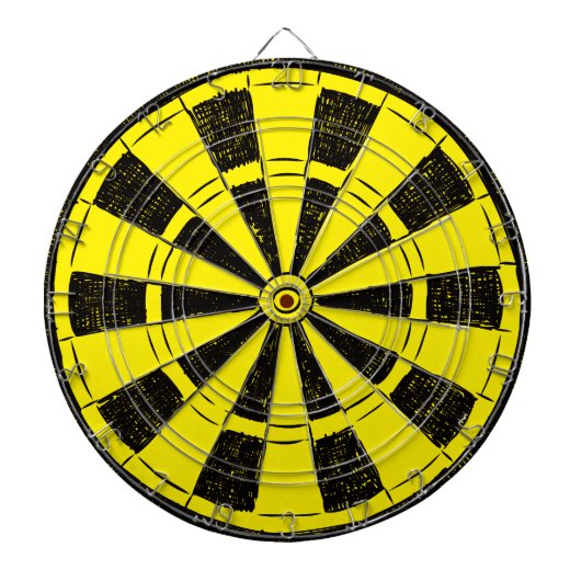 Minimalistic Bright Yellow and Black Dartbord (Voorkant)