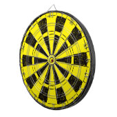 Minimalistic Bright Yellow and Black Dartbord (Voorkant Rechts)