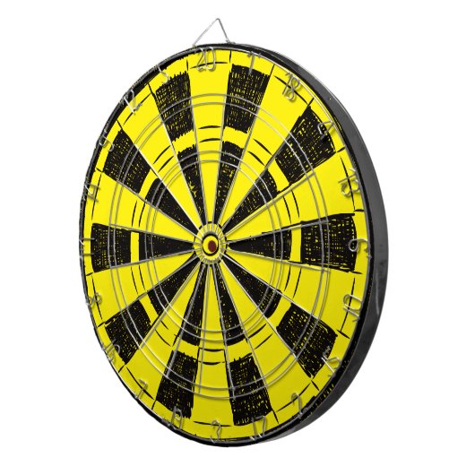 Minimalistic Bright Yellow and Black Dartbord (Voorkant Rechts)