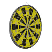 Minimalistic Bright Yellow and Black Dartbord (Voorkant Links)