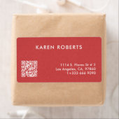 Minimalistic Burned Red Linen White Typography Etiket (Insitu)