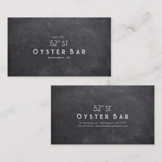 Minimalistic Chalkboard Style Visitekaartje (Voorkant / Achterkant)