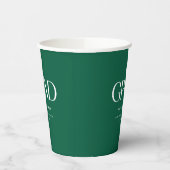 Minimalistic Dark Green Custom Graduation Party Papieren Bekers (Links)