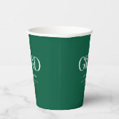 Minimalistic Dark Green Custom Graduation Party Papieren Bekers (Rechts)