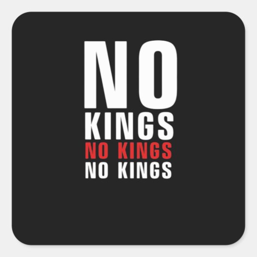 Minimalistic Design No Kings Rebellious No Kings G Vierkante Sticker (Voorkant)
