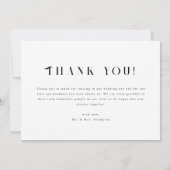 Minimalistic Elegant Black & White Wedding Date Bedankkaart (Achterkant)