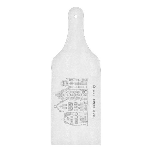 Minimalistic Elegant Canal Houses Lineart Snijplank (Voorkant)