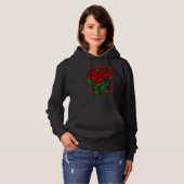 Minimalistic Elegant Rose Flowers Red Roses Floral Hoodie (Voorkant volledig)