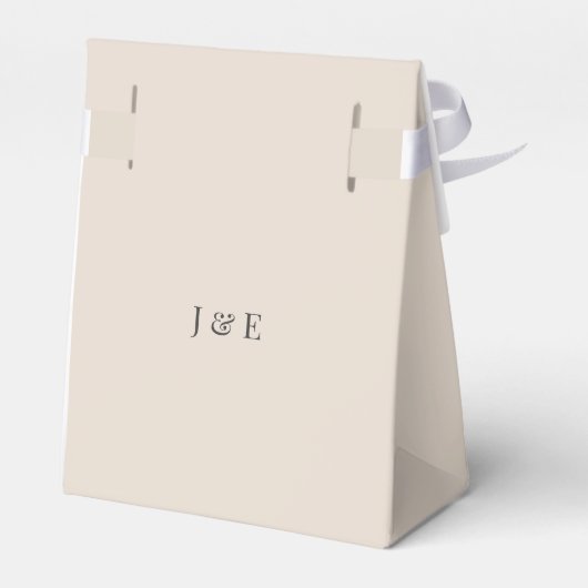 Minimalistic Elegant Typography Soft Latte Bedankdoosjes (Achterkant)