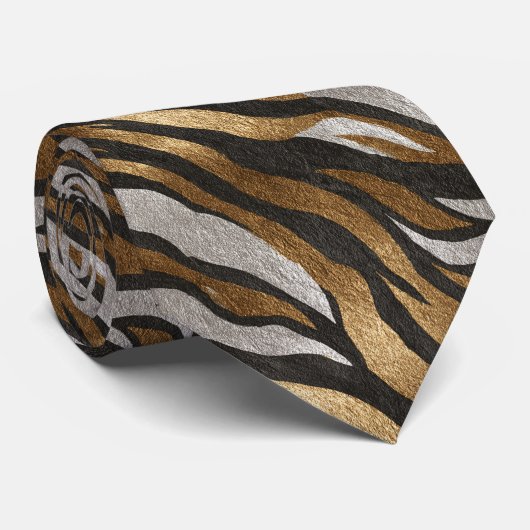 Minimalistic Fathers Day Animal Print Stropdas (Opgerold)