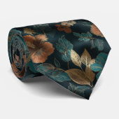 Minimalistic Fathers Day Gift Tropical Flower Stropdas (Opgerold)