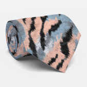 Minimalistic Fathers Day Tiger Print Stropdas (Opgerold)