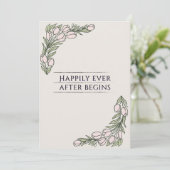 Minimalistic Floral Rustic Wedding Invite Kaart (Staand voorkant)