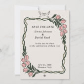 Minimalistic Floral Rustic Wedding Invite Kaart (Achterkant)