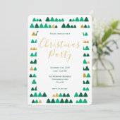 Minimalistic Green & Golden Woods Christmas 5"x7" Kaart (Staand voorkant)