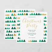 Minimalistic Green & Golden Woods Christmas Square Kaart (Voorkant / Achterkant)