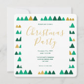 Minimalistic Green & Golden Woods Christmas Square Kaart (Voorkant)