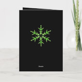 Minimalistic Green Snowflake Hand Drawn Art Kaart (Achterkant)
