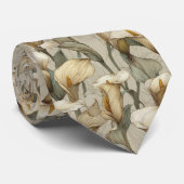 Minimalistic Groomsmen Calla Lilies Floral Stropdas (Opgerold)