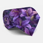 Minimalistic Groomsmen Gift Lilies Flower Stropdas (Opgerold)