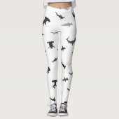 Minimalistic Hammerhead Shark Hammerhead Pattern Leggings (Voorkant)