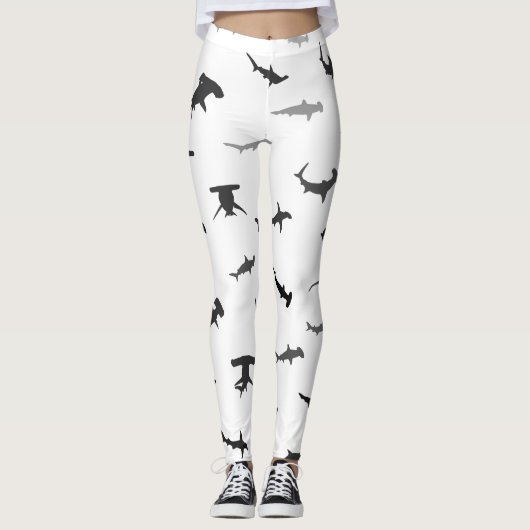 Minimalistic Hammerhead Shark Hammerhead Pattern Leggings (Voorkant)