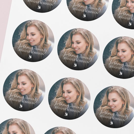 Minimalistic In Loving Memory Photo Ronde Sticker