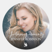 Minimalistic In Loving Memory Photo Ronde Sticker (Voorkant)