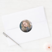 Minimalistic In Loving Memory Photo Ronde Sticker (Envelop)