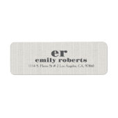 Minimalistic Ivory White Burlap Gray Typography Etiket (Voorkant)