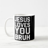 Minimalistic Jesus Love You Bruh Funny Christian Y Koffiemok (Links)