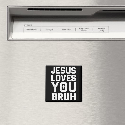 Minimalistic Jesus Love You Bruh Funny Christian Y Magneet (Insitu (Vaatwasser))