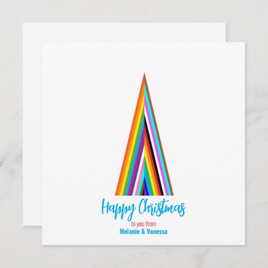 Minimalistic LGBT Rainbow Christmas Tree (Voorkant / Achterkant)