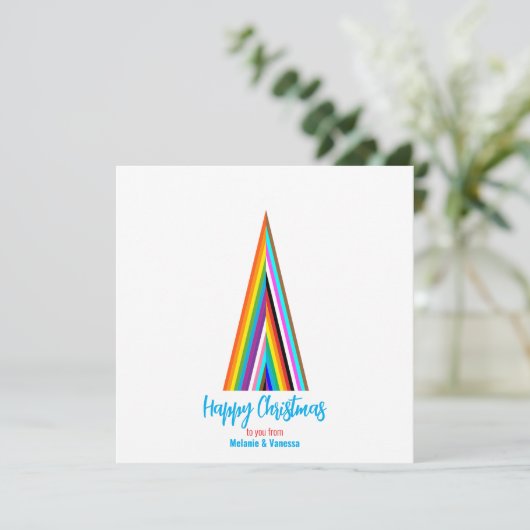 Minimalistic LGBT Rainbow Christmas Tree (Staand voorkant)