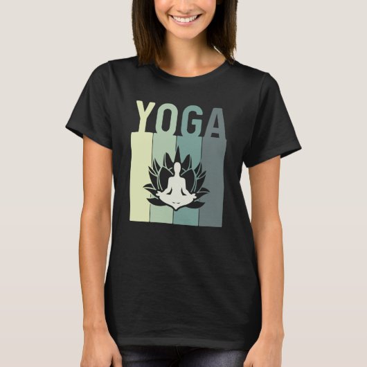 Minimalistic Lotus Flower Meditating Yoga T-shirt (Voorkant)