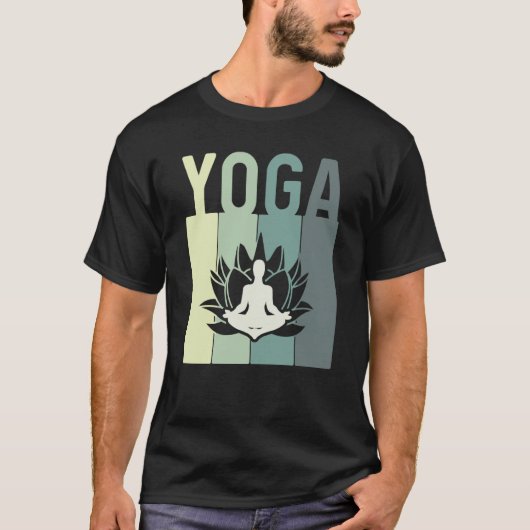 Minimalistic Lotus Flower Meditating Yoga T-shirt (Voorkant)