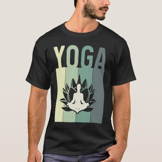 Minimalistic Lotus Flower Meditating Yoga T-shirt (Voorkant)