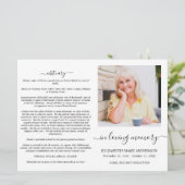 Minimalistic Memorial Funeral Kaart (Staand voorkant)