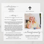 Minimalistic Memorial Funeral Kaart (Voorkant / Achterkant)