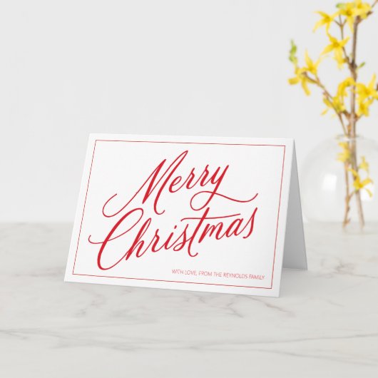 Minimalistic Merry Christmas Greeting Card Kaart (Gele Bloem)