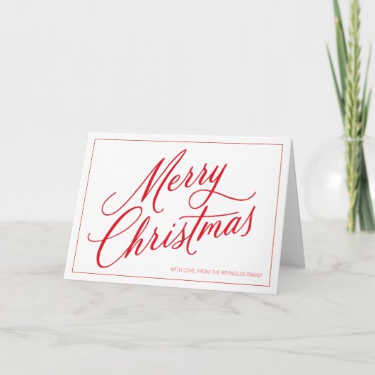 Minimalistic Merry Christmas Greeting Card Kaart (Voorkant)