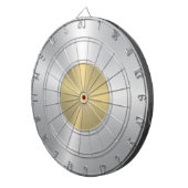 Minimalistic Metallic Gold and Silver Texture Dartbord (Voorkant Rechts)