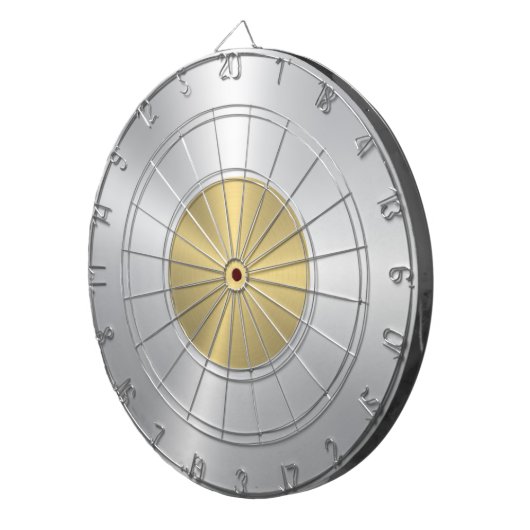 Minimalistic Metallic Gold and Silver Texture Dartbord (Voorkant Rechts)