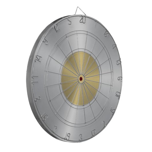Minimalistic Metallic Gold and Silver Texture Dartbord (Voorkant Links)