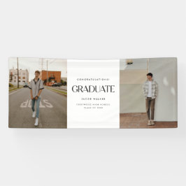 Minimalistic Modern 2-Photo Graduation Party Spandoek