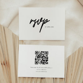 Minimalistic Modern Black & White Graduation Party RSVP Kaartje